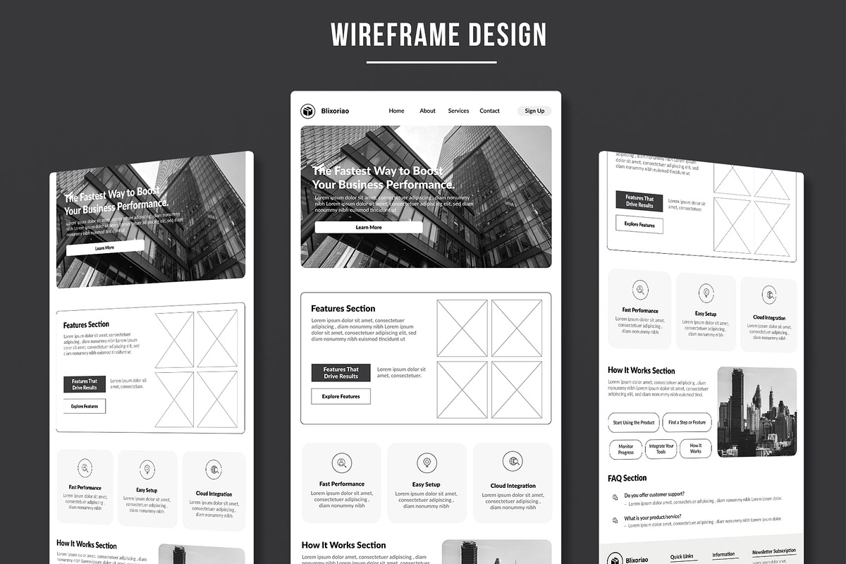 Architecture Wireframe Landing Page, a Wireframe Template by MightyDesign (Photo 1 of 8)
