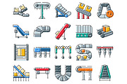 Conveyor belt systems icons for, an Object Graphic by pikepicture (Thumbnail 2 of 3)