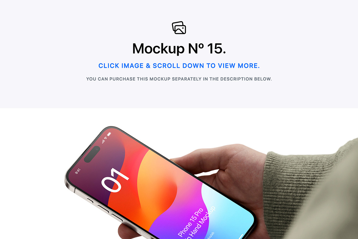 15 Phone 15 Pro In Hand Mockups, an iPhone Mockup by Asylab (Photo 25 of 26)