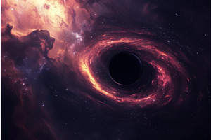 Black Hole Colorful Galaxy. Generate