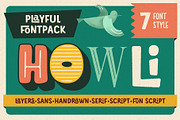 Howli - Playful FontPack, a Font by Adam Fathony (Thumbnail 1 of 17)