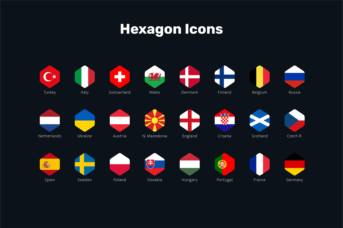 Euro 2020 - Football Icon Flags, an Icon by bvcreates (Photo 5 of 5)