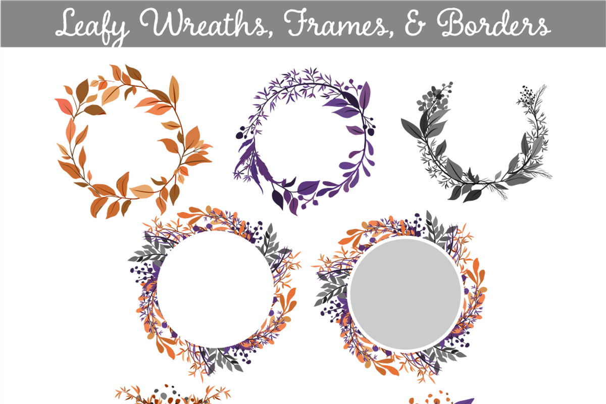 Halloween Wreath & Leaf Set, an Illustration by Kelly Jane Creative (Photo 4 of 5)