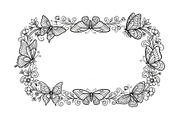 Butterfly Floral Frame SVG Bundle, an Illustration by Creativeshirt (Thumbnail 18 of 31)
