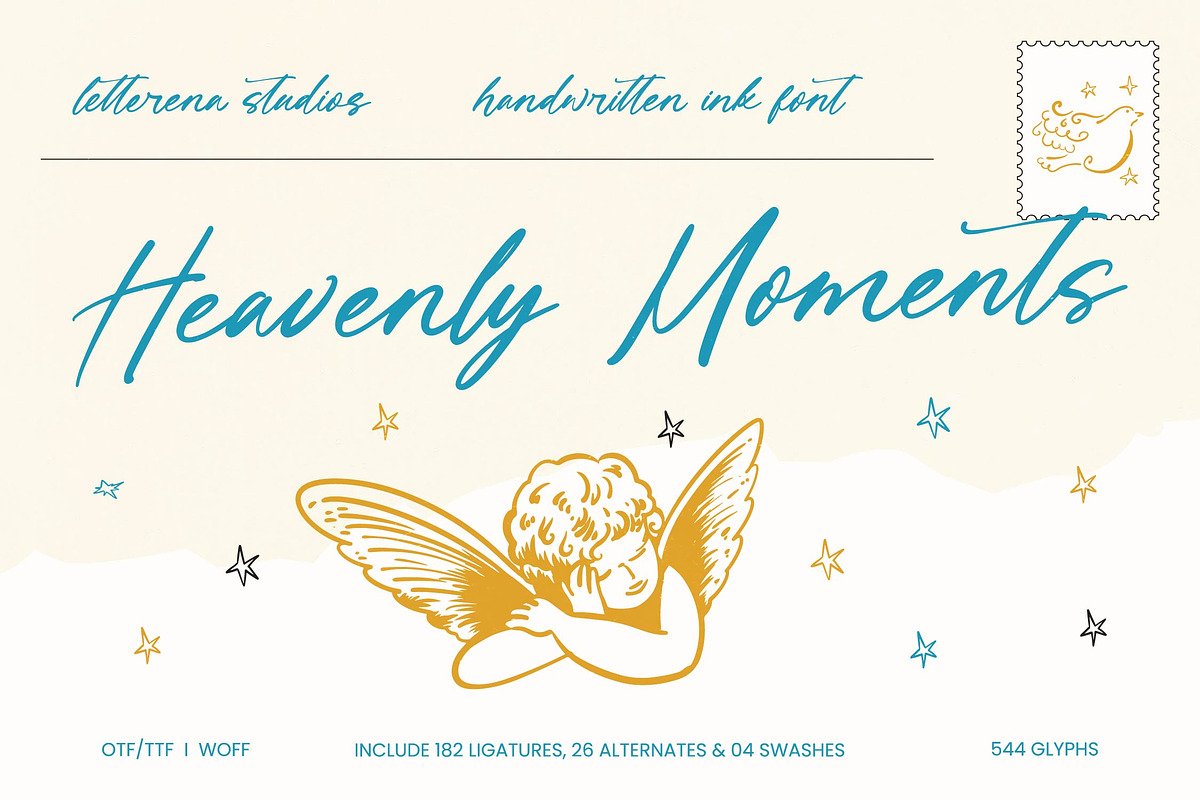 Heavenly Moments Handwritten Ink, a Script Font by Letterena Studios Script (Photo 1 of 10)