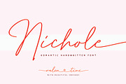 Nichole – Romantic Handwritten Font, a Script Font by Mahesans Co (Thumbnail 1 of 7)