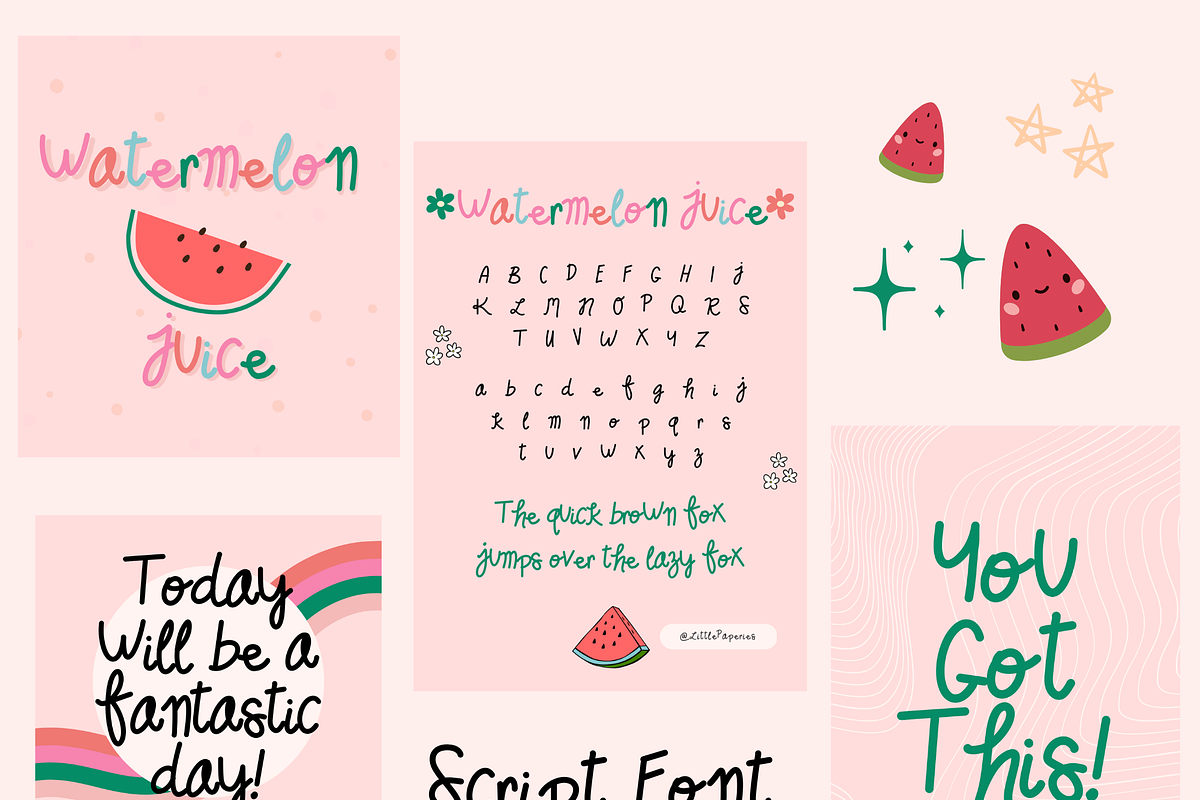 Watermelon Juice Script Font, a Script Font by Little Paperies (Photo 2 of 6)