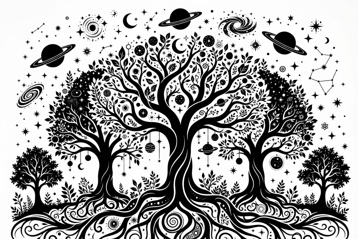 50 Mystical Galaxy Forest Silhouette, a Technology Illustration by Amazin_art (Photo 31 of 34)