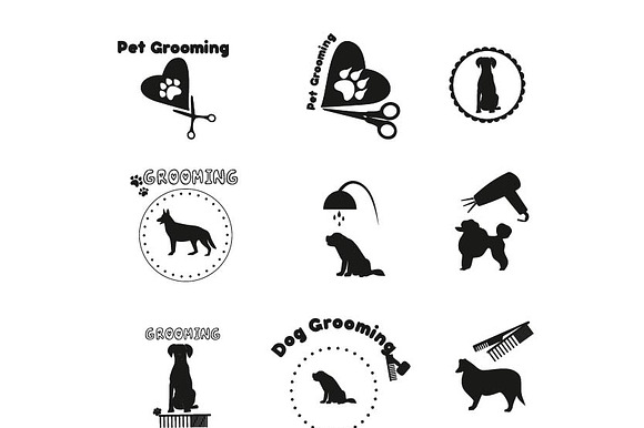 Pet Grooming Dog Grooming Label.