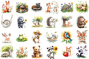 Woodland Summer Animals Clipart, an Illustration by Sublimation Artist (Thumbnail 2 of 6)
