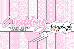 Pink Floral Damask Digital Papers