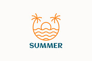 Beach Summer Abstract Logo Badge, a Branding & Logo Template by Signatoro (Thumbnail 1 of 3)