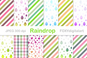 Rain drops digital paper watercolor, a Pattern Graphic by FOXYdigitalart (Thumbnail 5 of 6)