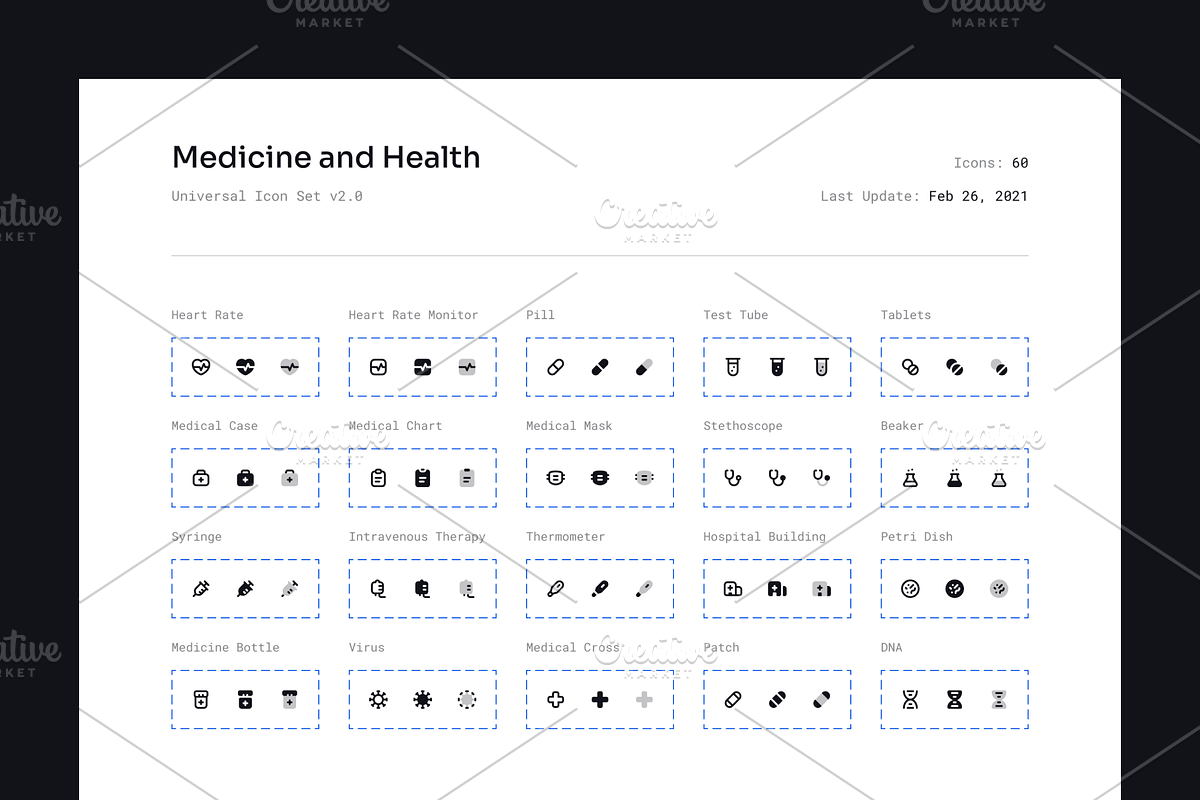 Medicine and Health Icon Set, a Solid Icon by 123done (Photo 2 of 2)