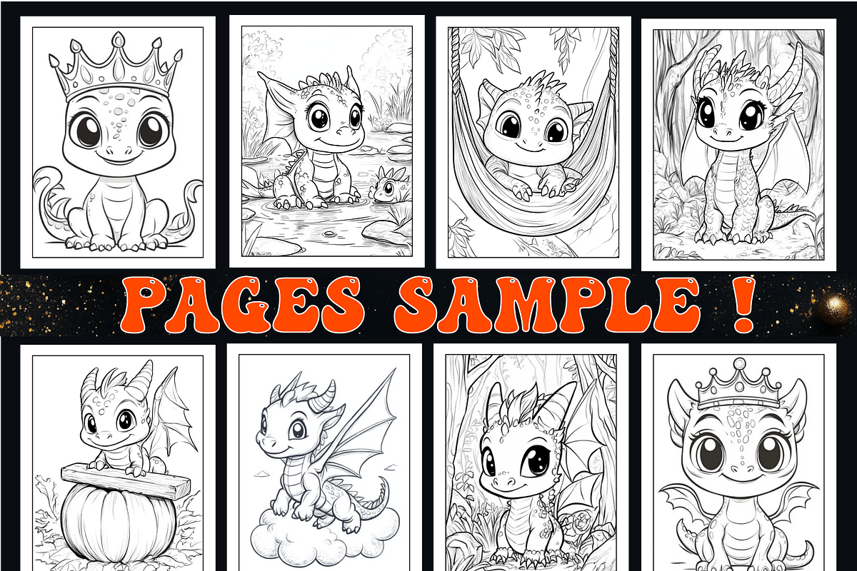 Kawaii Dragon Coloring Book for Kids, an Animal Illustration by Design Home