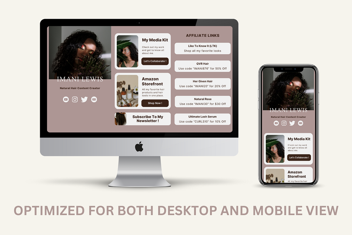 Social Media Link In Bio Page Canva, a Landing Page Template by The Chaos Project (Photo 5 of 7)
