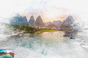 Landscape Photography Watercolor, an Action Add-On by MRI STUDIO (Thumbnail 5 of 10)