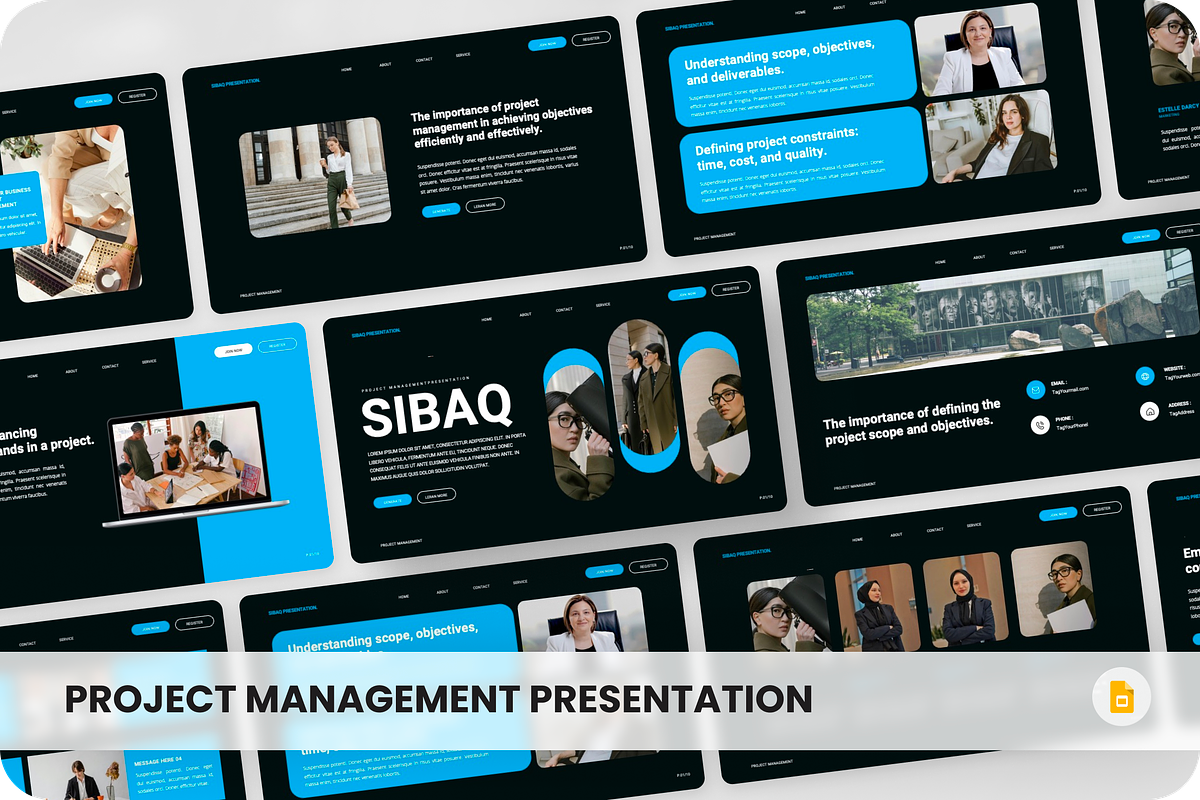 Project Management Google Slide, a Presentation Template by SquidPixey (Photo 1 of 6)