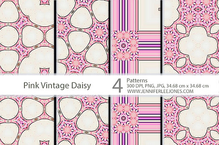 Pink Vintage Daisy Patterns