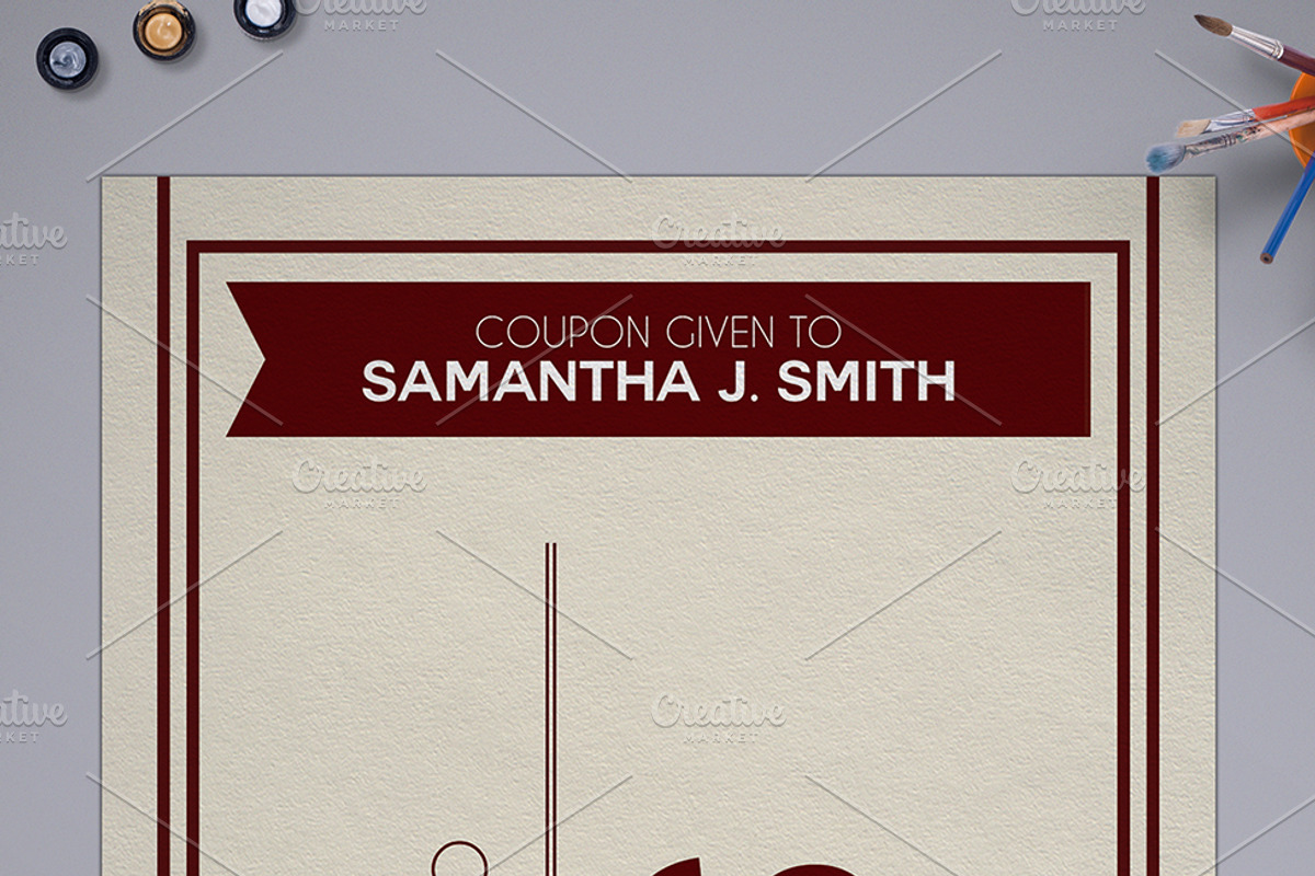 Multipurpose Retro Gift Voucher 01, a Card Template by Tzochko (Photo 2 of 8)