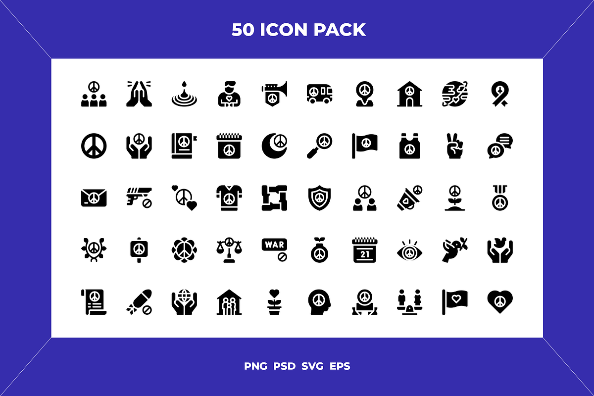 Peace icons, an Outline Icon by Wencory (Photo 1 of 2)