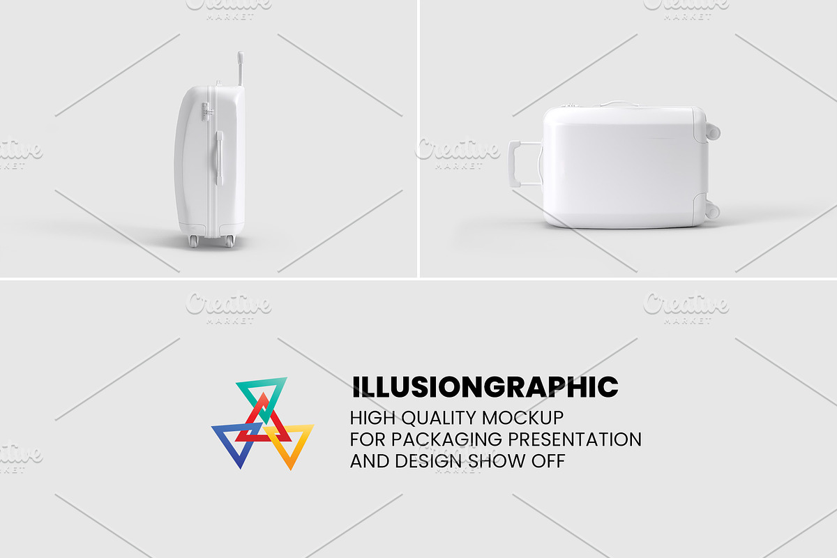 Travel Suitcase Trolley Bag Mockups, a Packaging Mockup by Illusiongraphic (Photo 15 of 15)