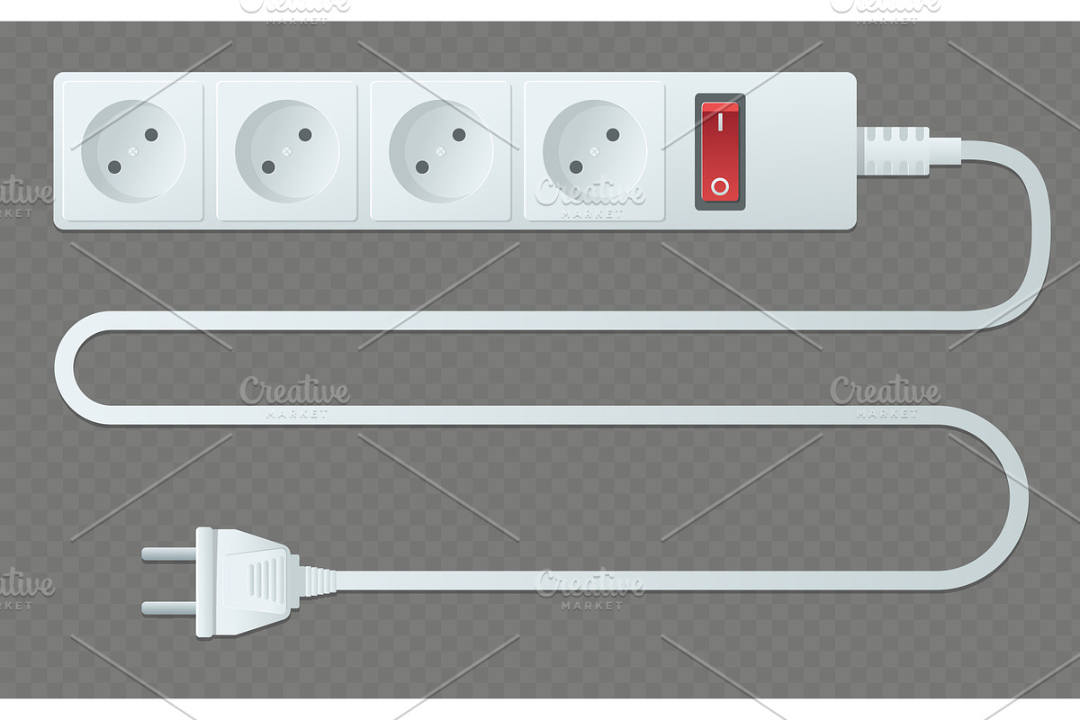 Electrical extension cord with, a Technology Illustration by Vectorbuum