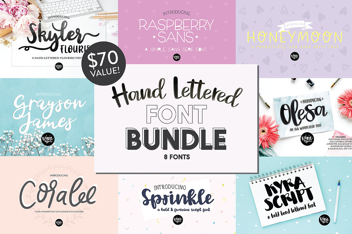 Hand Lettered Font Bundle Vol. 3