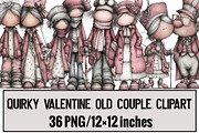 Quirky Valentine Old Couple Clipart, an Illustration by Design Market (Thumbnail 1 of 3)