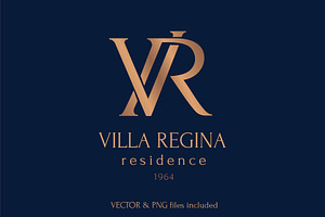 VR classical monogram logo