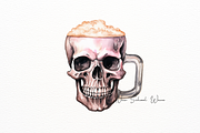 Gothic Skull and Beer Clipart, a Person Illustration by New-School-Wave (Thumbnail 2 of 5)