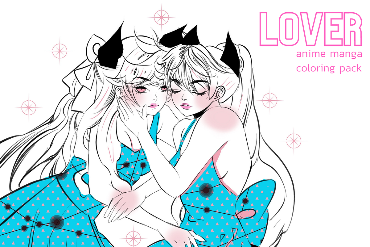Lover Coloring Page Anime Manga, an Illustration by Meisanmui (Photo 1 of 5)