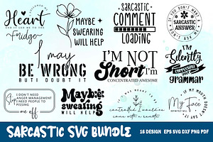 Sarcastic Quotes SVG PNG Mega Bundle, an Object Graphic by FiveStarCrafting