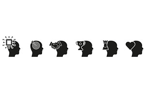 Human Mind Process Silhouette Icon, an Object Illustration by Gentle Studio