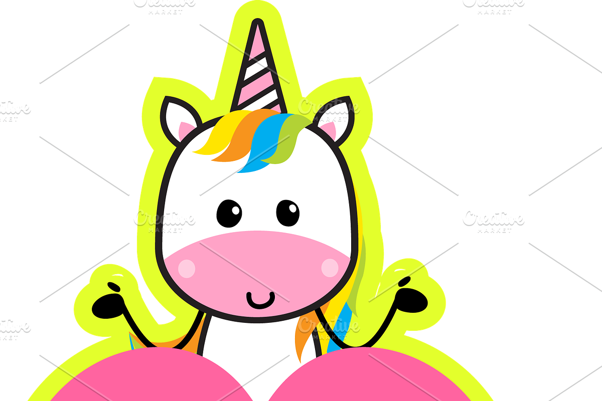 Cartoon Unicorns PNG and Vectors, an Illustration by The Toon Company (Photo 4 of 5)