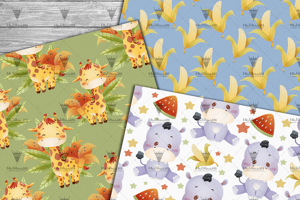 safari animals digital paper | Creative Market
