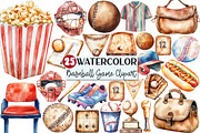 Vintage Baseball Game Day Clipart, an Illustration by Rose Art (Thumbnail 1 of 4)