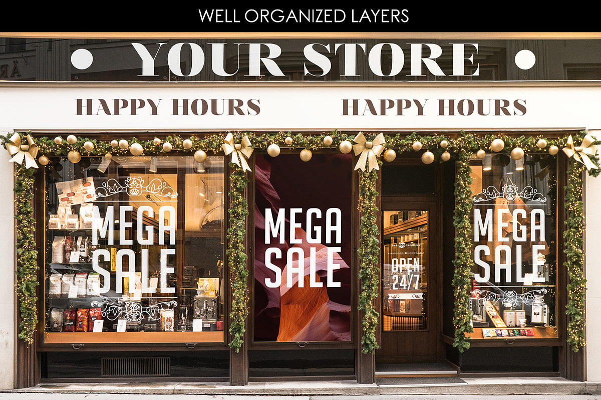 15 Facades and StoreFrontsV2 MockUps, an Advertising Mockup by Free-PSD-Templates (Photo 4 of 7)
