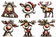Christmas Winter reindeer Clipart, an Illustration by Libby Wishes (Thumbnail 7 of 7)