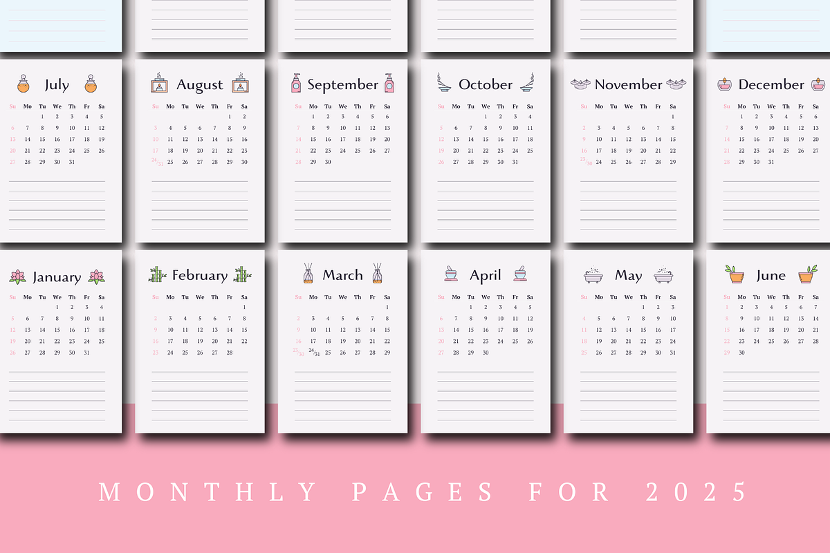2025 CALENDAR CANVA TEMPLATE, a Stationery Template by The Little Lily Studio (Photo 3 of 5)