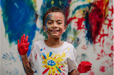 Portrait of happy boy with finger, an Arts & Entertainment Photo by HalfPoint