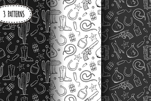 WILD WEST Hand Drawn Vector Elements