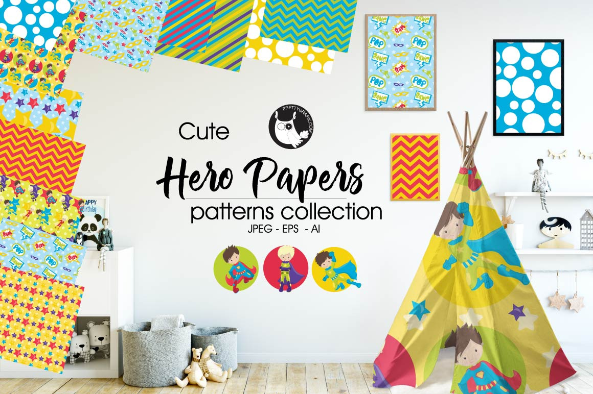 HERO Pattern collection, a Pattern Graphic by PrettyPatterns