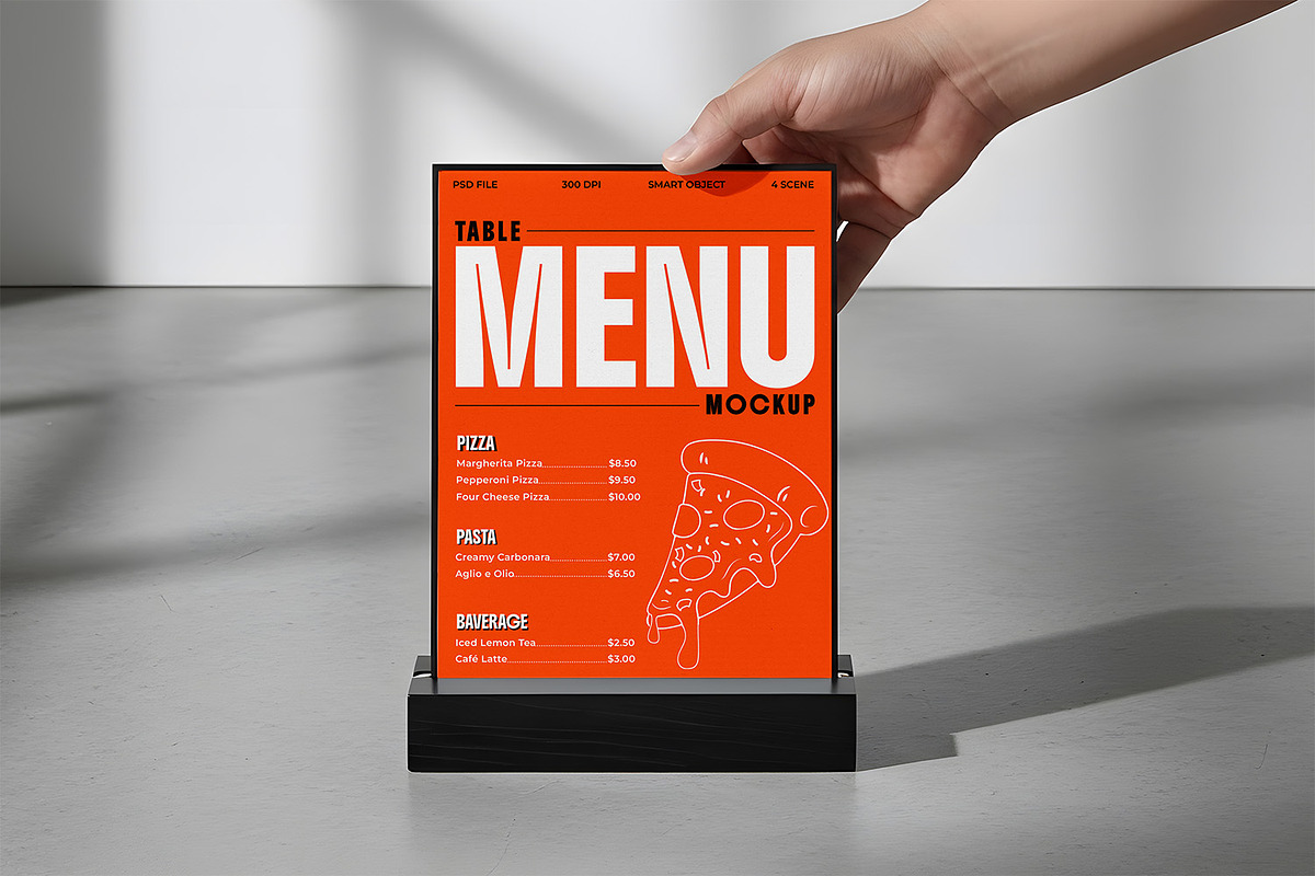 High Quality Table Menu Mockups, an Advertising Mockup by Nathatype (Photo 9 of 9)