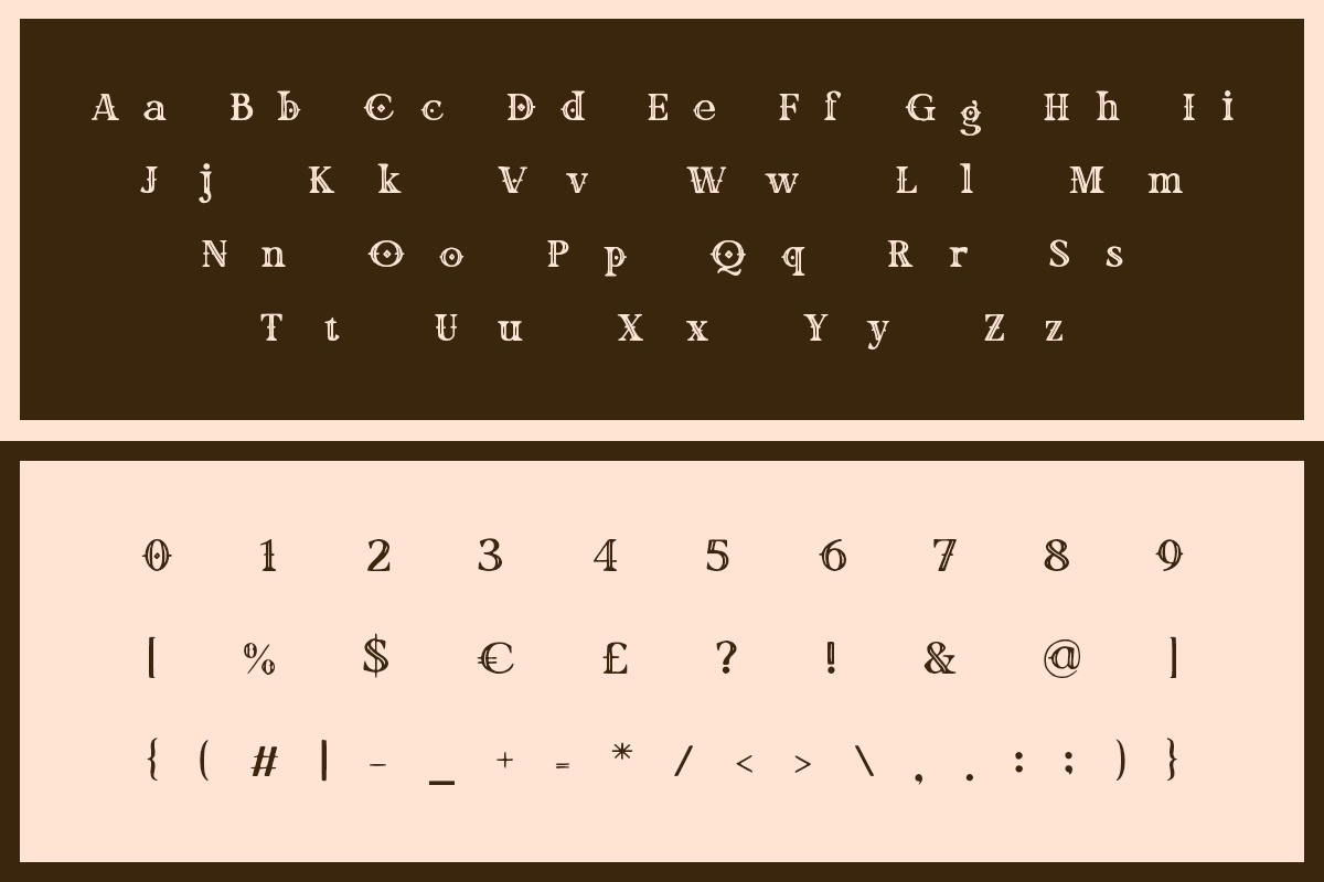 Bracaba - Vintage Decorative Font, a Serif Font by Pandeka Studio (Photo 9 of 9)