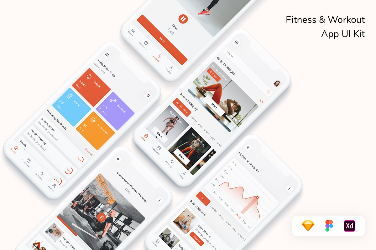 Fitness & Workout App UI Kit, an App Template by Betush