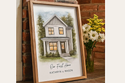 watercolor home portrait, an Object Illustration by HubbaDigitals (Thumbnail 8 of 8)