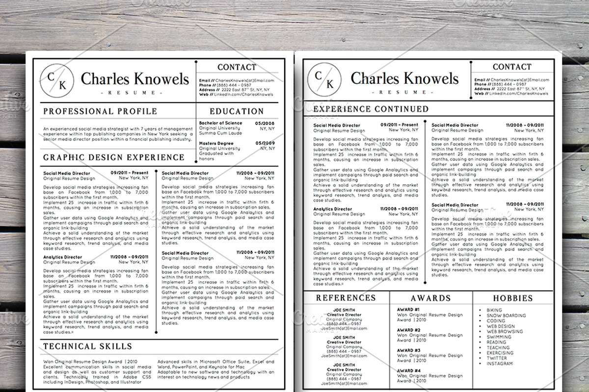 Modern 2-Page Resume CV Template, a Resume Template by Stand Out Shop (Photo 6 of 7)