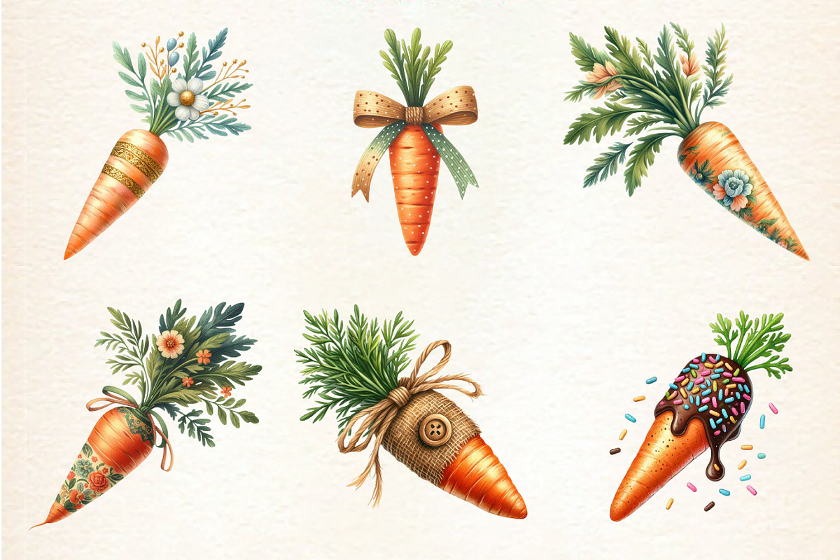 Easter Carrot Clipart, an Illustration by DreamArtGraphic (Photo 4 of 4)
