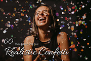 60 Realistic Party Confetti Overlays, an Object Graphic by 3Motional (Thumbnail 1 of 14)